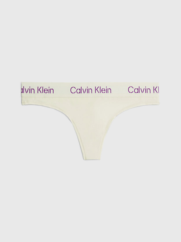 bone white/sunset purple logo thong - modern cotton for women calvin klein