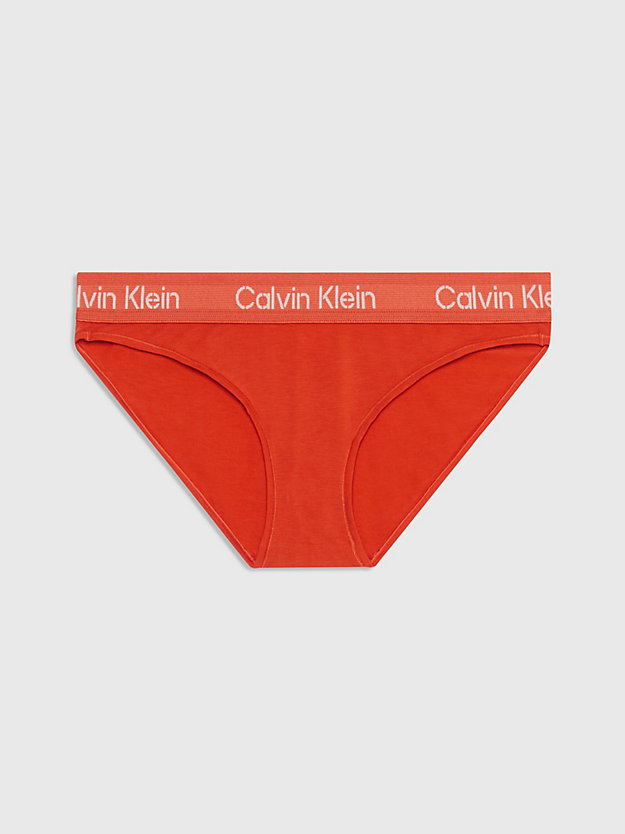 red clay/moonbeam logo bikini briefs - modern cotton for women calvin klein