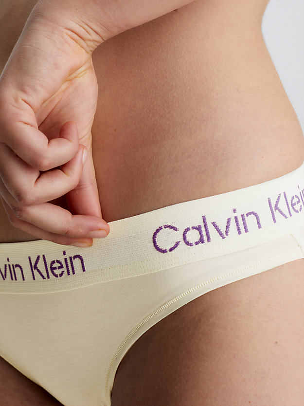 bone white/sunset purple logo bikini briefs - modern cotton for women calvin klein