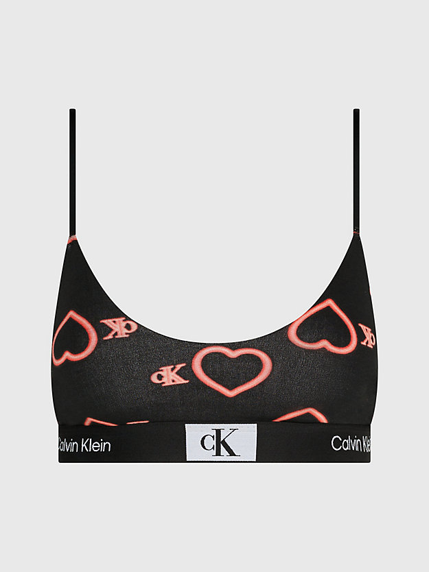 neon hearts_black string bralette - ck96 for women calvin klein