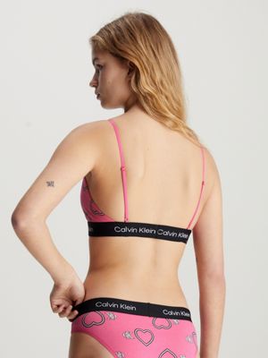 Pink calvin klein outlet bra and underwear