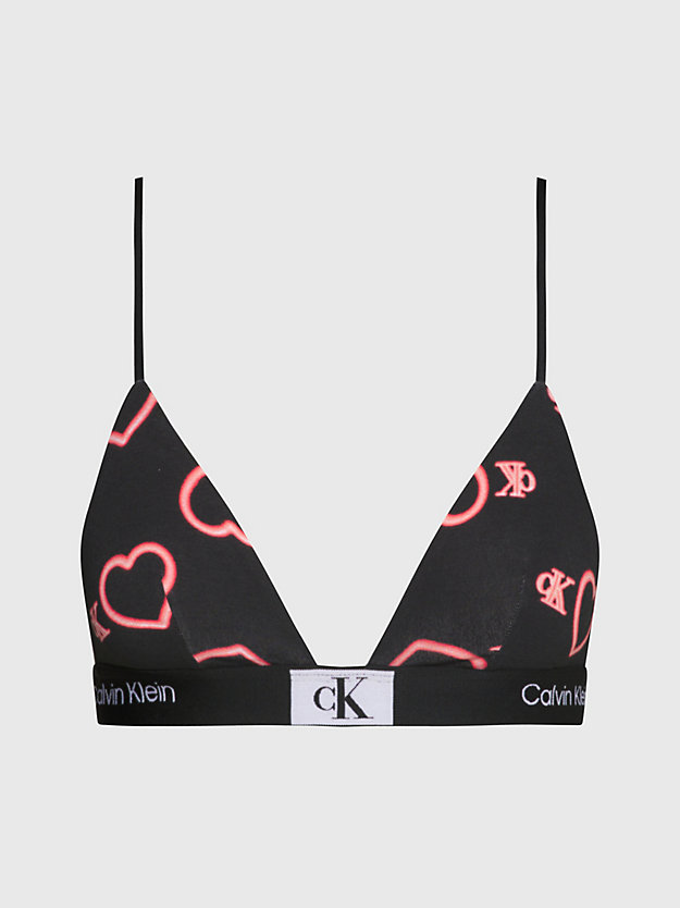 neon hearts_black triangle bra - ck96 for women calvin klein