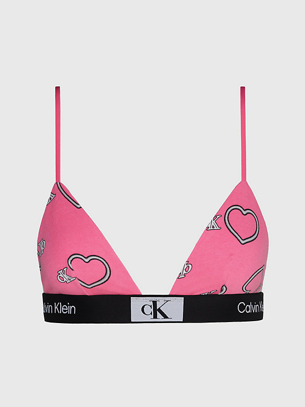 neon heart_carmine rose triangle bra - ck96 for women calvin klein