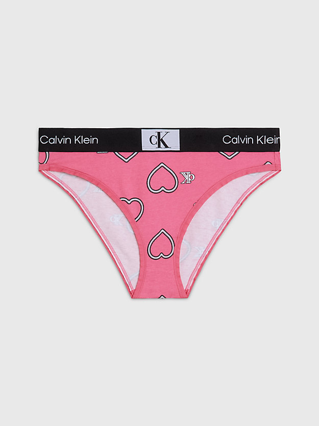 neon heart_carmine rose bikini briefs - ck96 for women calvin klein