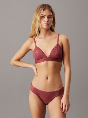 pink lace triangle bra - intrinsic for women calvin klein