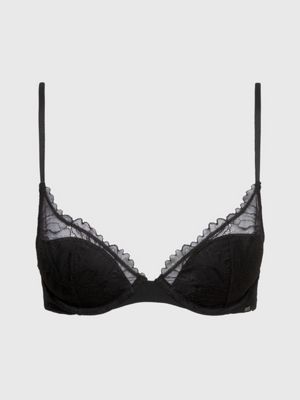 Buy Calvin Klein Underwear Women Black Padded Underwired Lace Bra 