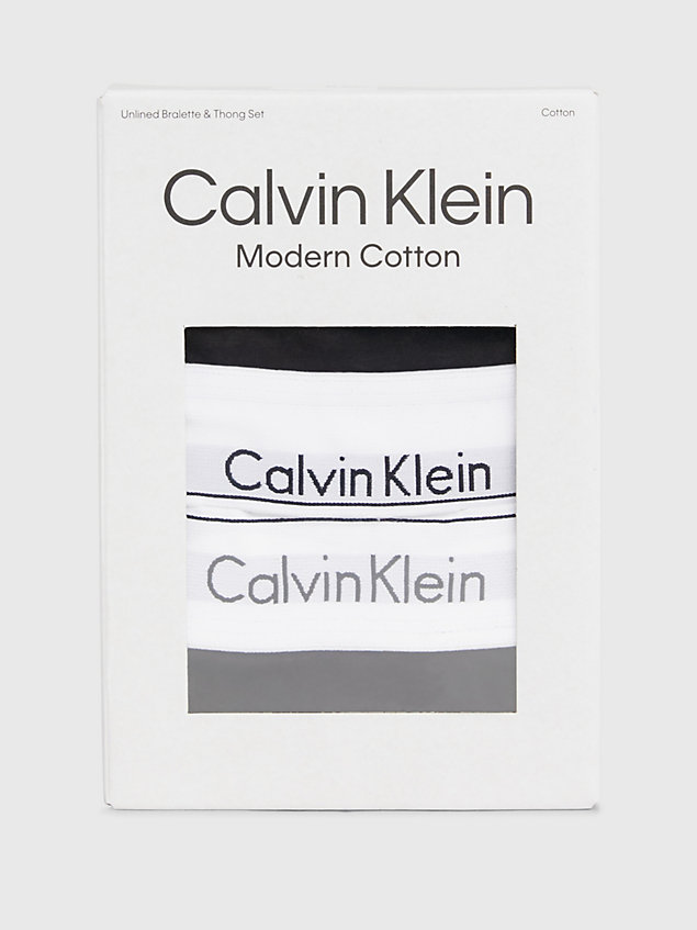 conjunto de corpiño y tanga - modern cotton black de mujer calvin klein
