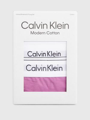 pink bralette- en stringset - modern cotton voor dames - calvin klein