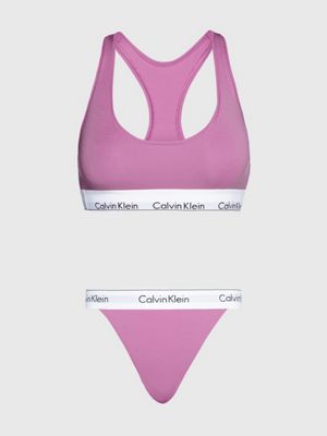 Buy Calvin Klein - Women's Cotton Bralette and Thong Underwear Set