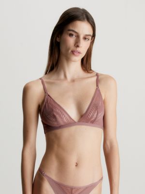 000QF7167E Calvin Klein Geo Lace Triangle Bra - 000QF7167E Black