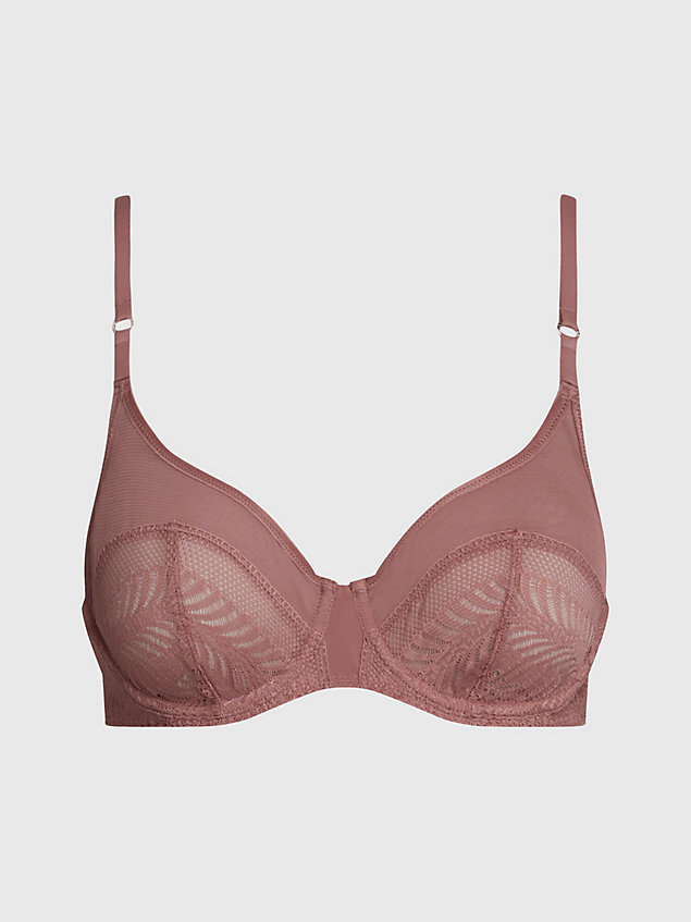 pink demi bra - minimalist lace for women calvin klein