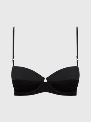 black lift balconette bra - minimalist lace for women calvin klein