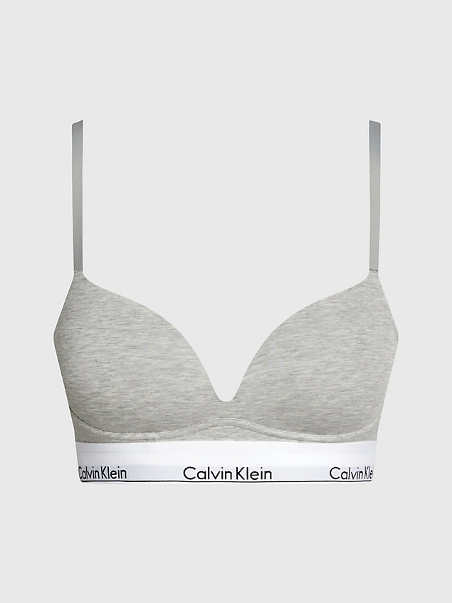 grey push up plunge bra - modern cotton for women calvin klein