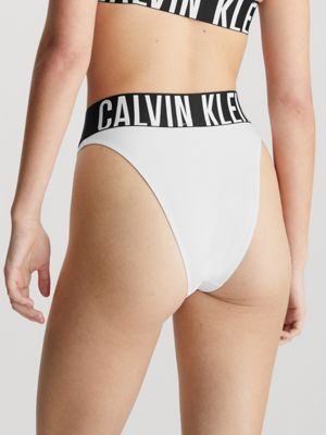 Calvin Klein - Tanga Femme QF4525E Blanc Noir - Ryses