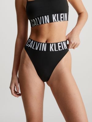 Γυναικείο Εσώρουχο Calvin Klein High Leg Tanga Black 000QF4977A-001