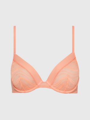 pink plunge-bh mit spitze für damen - calvin klein