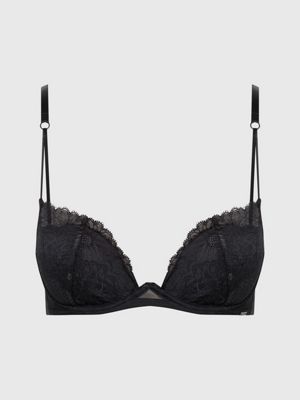 Buy Calvin Klein Floral Lace Lace Plunge Black Bra from Next Malta