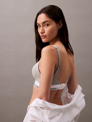 grey heather lift bralette - modern cotton for women calvin klein