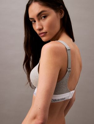 grey heather lift bralette - modern cotton for women calvin klein