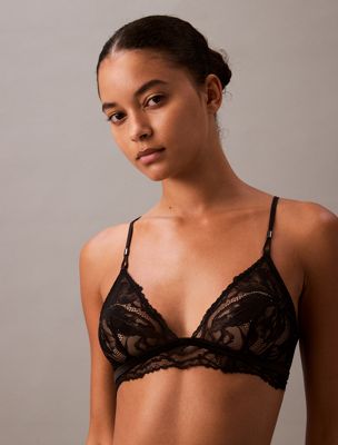 black lace triangle bra for women calvin klein