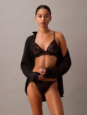 black lace triangle bra for women calvin klein