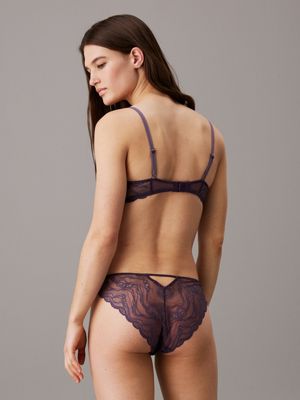 purple balconette bra - sensual stretch lace for women calvin klein