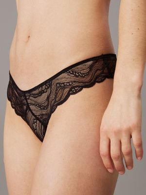 black sheer lace brazilian briefs - ck instinct for women calvin klein