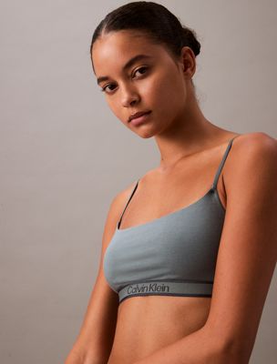 blue performance w/ ink logo bralette - tonal logo for women calvin klein