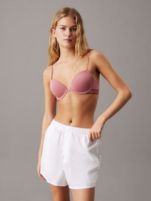 pink demi t-shirt bra - tonal logo for women calvin klein