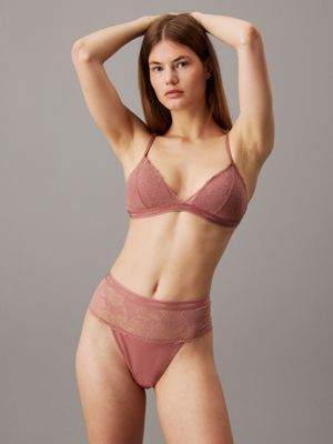 pink triangle bra - modern lace for women calvin klein