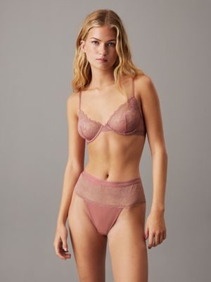 pink demi bra - modern lace for women calvin klein