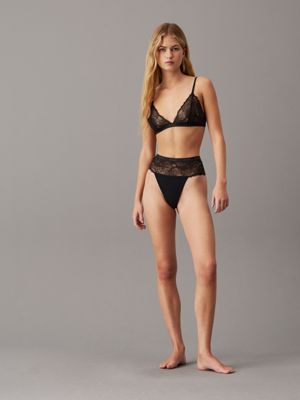 black bra and thong set - modern lace for women calvin klein