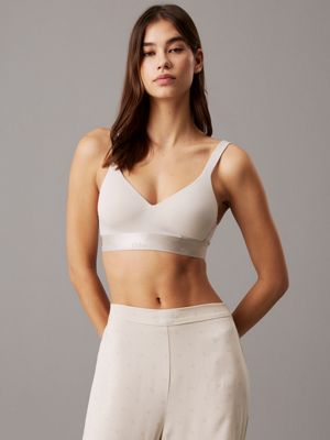 brassière liftante - modern cotton beige pour femmes calvin klein