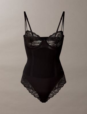 black shapewear bodysuit - sensual stretch lace for women calvin klein