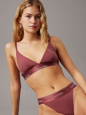 red bralette and thong set - modern logo for women calvin klein