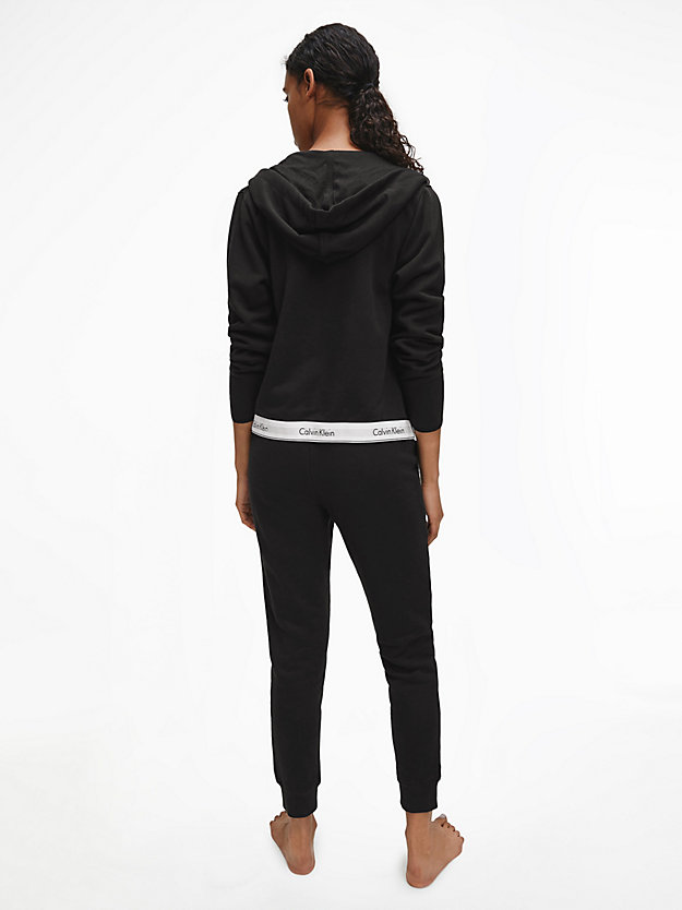 BLACK Sweat-shirt à capuche d'intérieur zippé - Modern Cotton for femmes CALVIN KLEIN