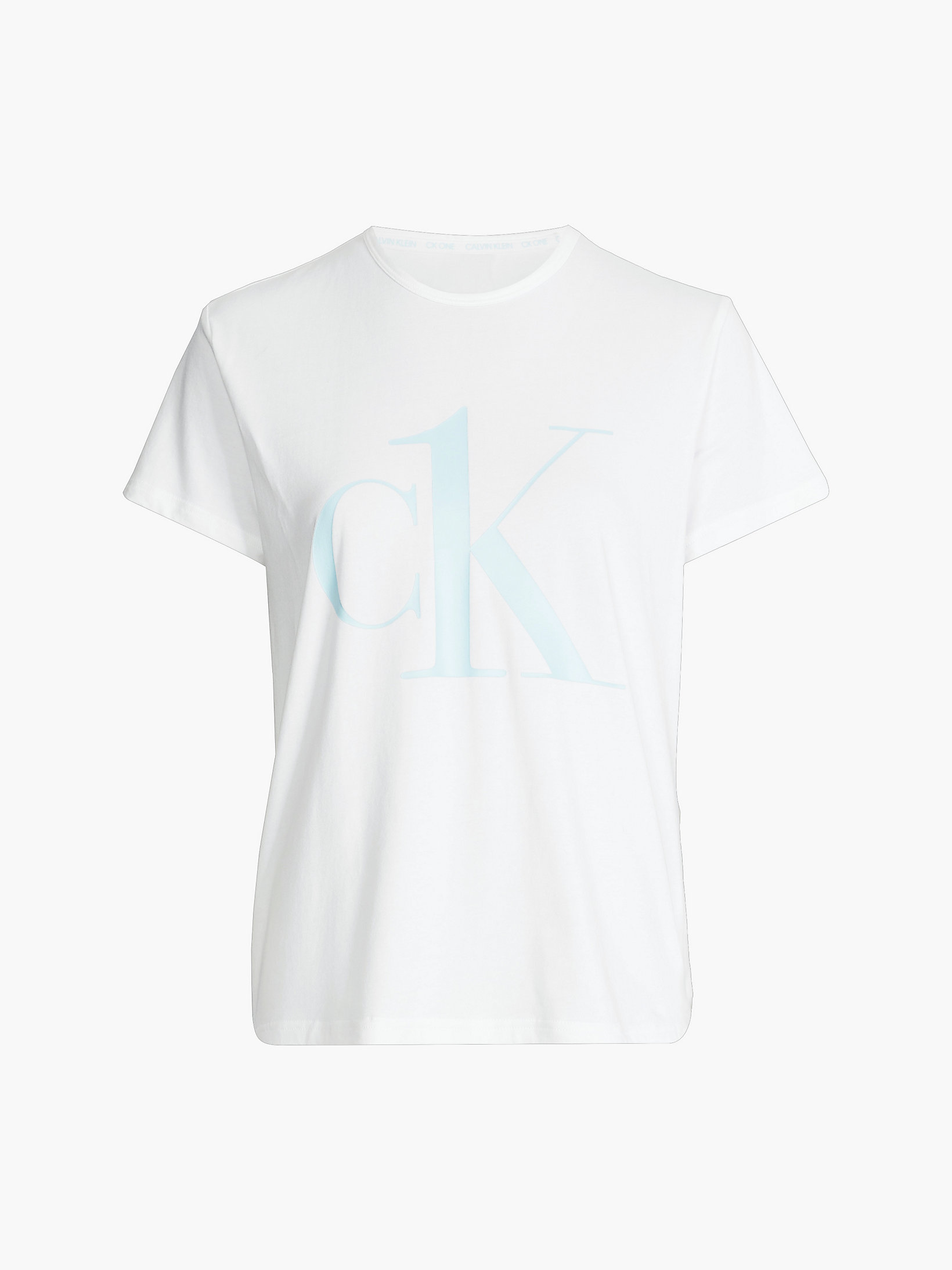 White W/ Palest Blue Logo Pyjama Top - CK One undefined women Calvin Klein