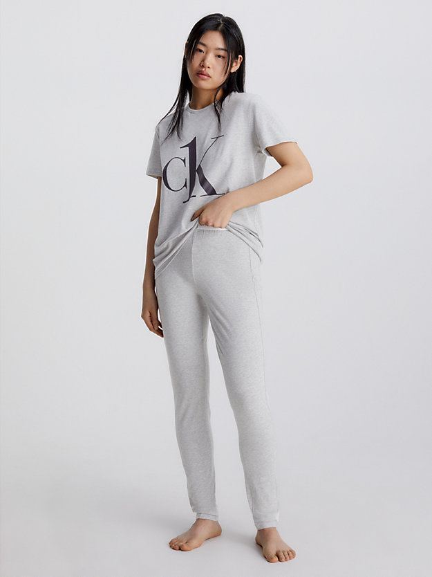 GREY HEATHER_BLACK LOGO Pyjama Top - CK One for women CALVIN KLEIN