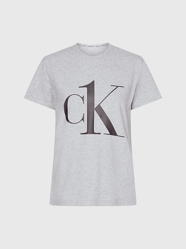 GREY HEATHER_BLACK LOGO Pyjama-Top – CK One für Damen CALVIN KLEIN