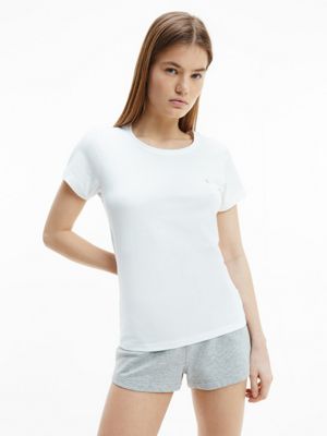 Introducir 63+ imagen calvin klein white t shirt womens