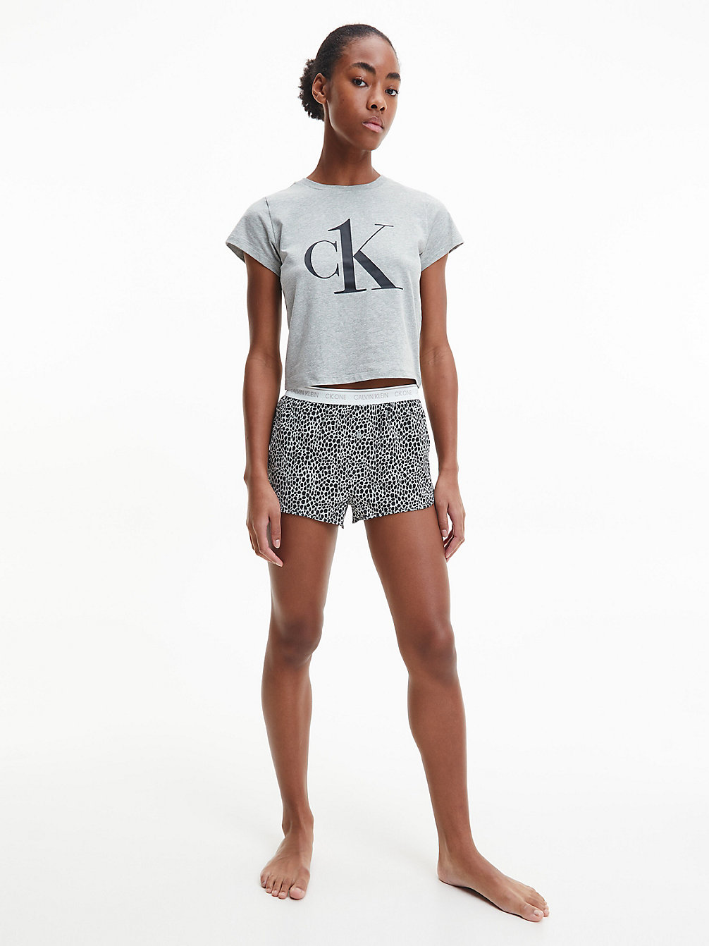 GREY TOP/BAG MINI GIRAFFE_GREY > Pyjama Met Short - CK One > undefined dames - Calvin Klein