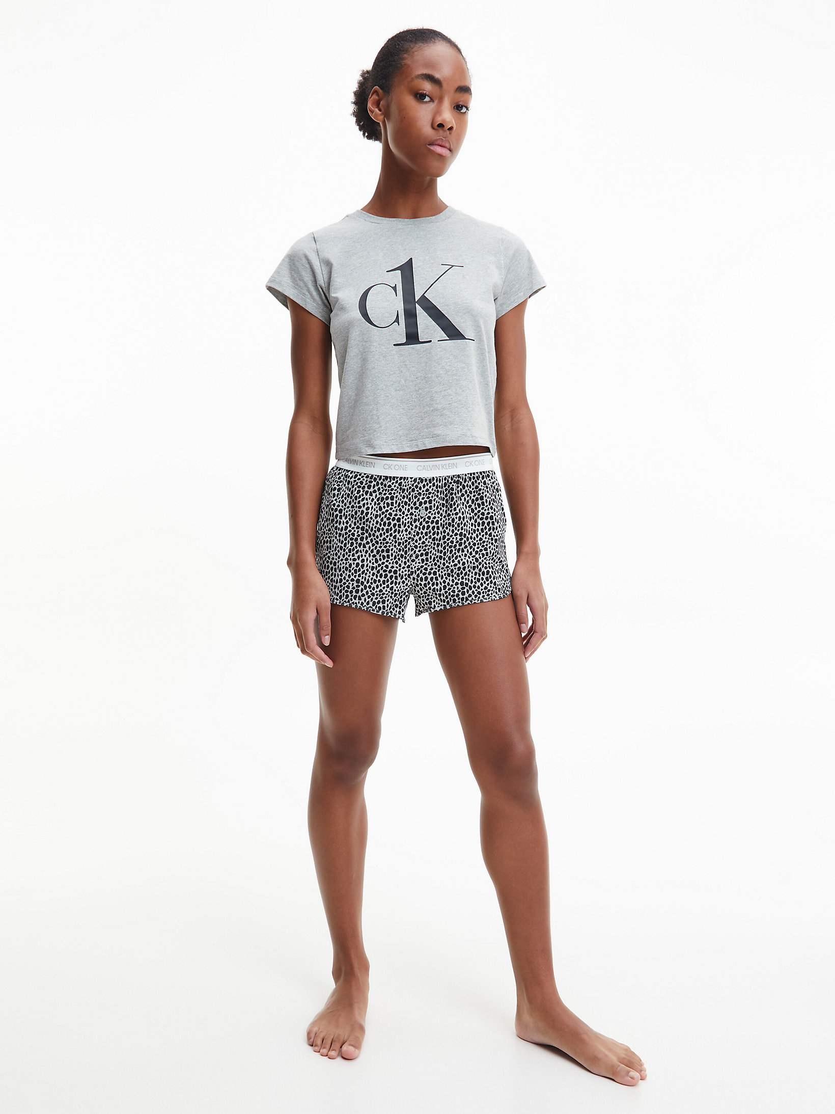 Grey Top/bag Mini Giraffe_grey Shorts Pyjama Set - CK One undefined women Calvin Klein