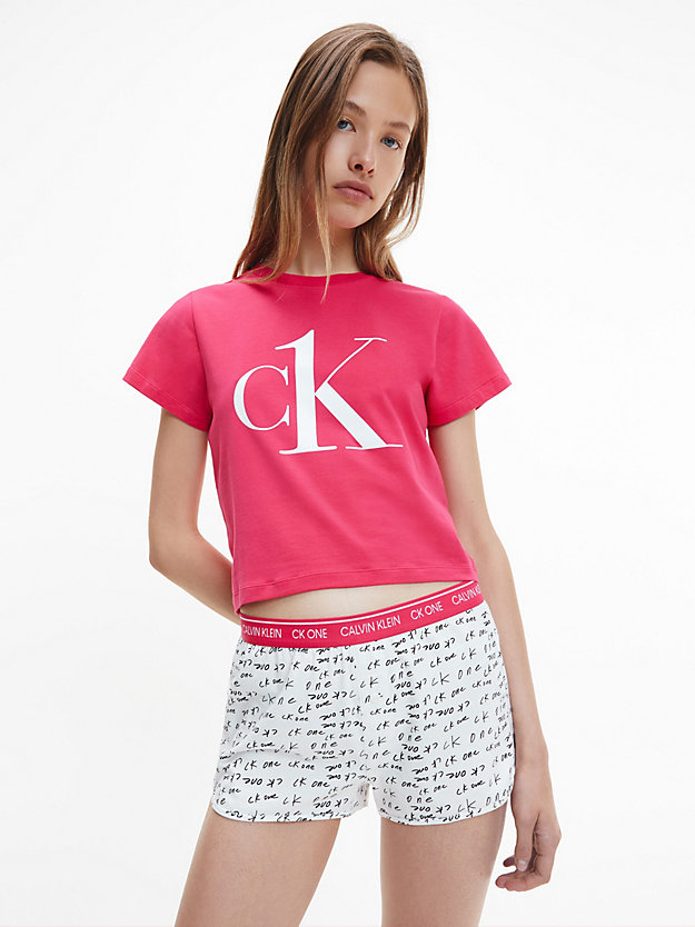 PINK SPDR TOP/BAG MARKER LOGO_WHITE Shorts Pyjama Set - CK One for women CALVIN KLEIN