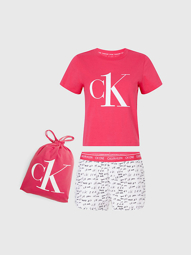 PINK SPDR TOP/BAG MARKER LOGO_WHITE Shorts Pyjama Set - CK One for women CALVIN KLEIN