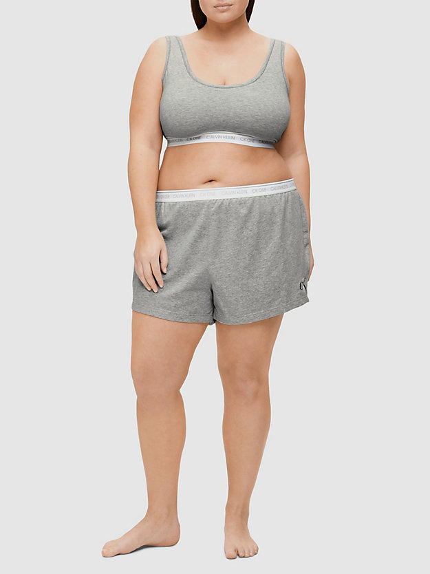 GREY HEATHER Plus Size Lounge Shorts - CK ONE for women CALVIN KLEIN