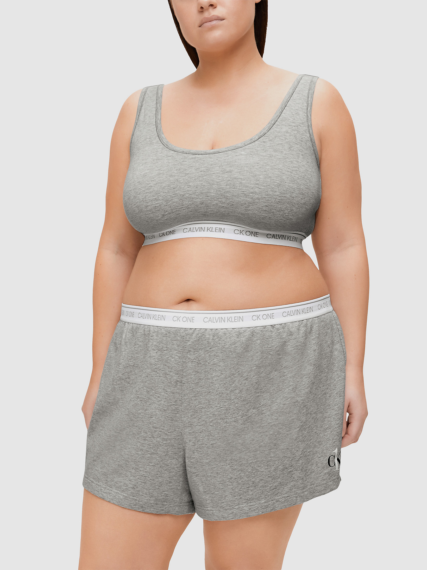 Grey Heather Plus Size Lounge Shorts - CK One undefined women Calvin Klein