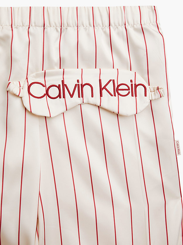 CK PIN STRIPE_TAPIOCA Satin Pyjama Gift Set for women CALVIN KLEIN
