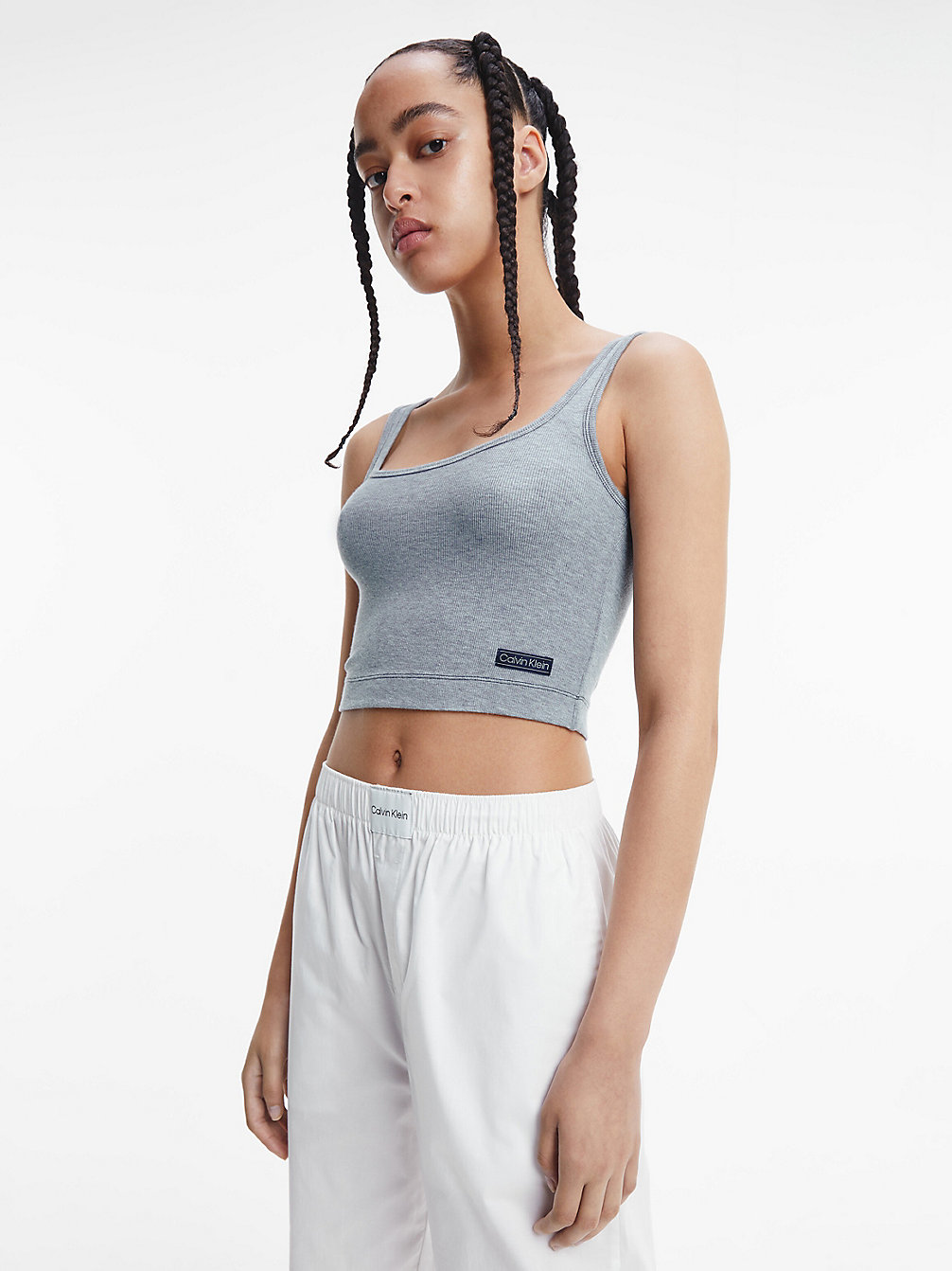 BLUE CHAMBRAY HEATHER > Lounge-Tanktop – Pure Ribbed > undefined Damen - Calvin Klein