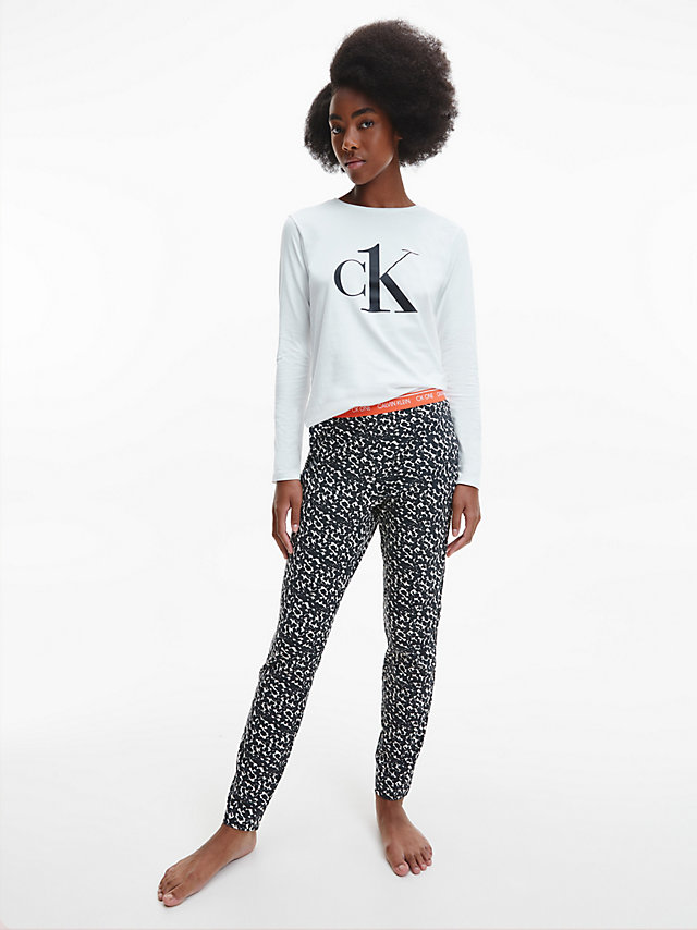 White/dist Animal Print Oat_ Embers Pants Pyjama Set - CK One undefined women Calvin Klein