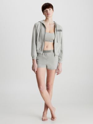 Calvin klein shorts hot sale and hoodie set